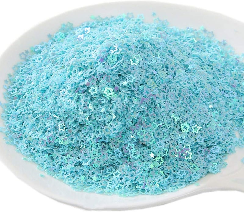 100g Glitter Hollow Star Confetti Sequins Flat PVC Paillettes for Scrapbook Embellishment Cardmaking Jewelry Making Nail Polish Wedding Birthday Party Decorartions (Sky Blue)