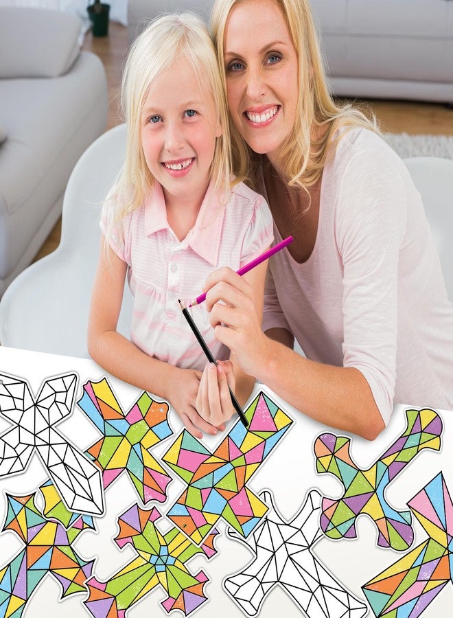 BeYumi 83Pcs Color Your Own Cross Kit for Kids Christian Religious DIY Coloring Craft Kit Coloring Easter Ornaments Geometric Cross Card Sunday School Classroom Church Easter Party Art Craft Project - Image 4