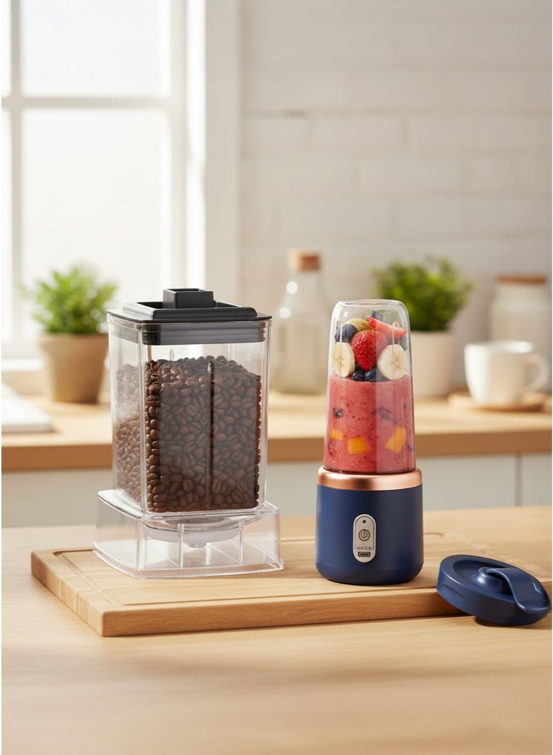 sokany Portable Personal Juicer Blender Smoothie Maker Travel Juicer With 400ml Bottle Juicing Cup Shaker Bottle Smoothie Maker Blender USB Fruit Juicer Electric 400ml 6 Blades 4 & 0.8L Grinder with 8 Sharp Blades – Original Durable Quality for Home and Commercial Use Bundle - Image 5