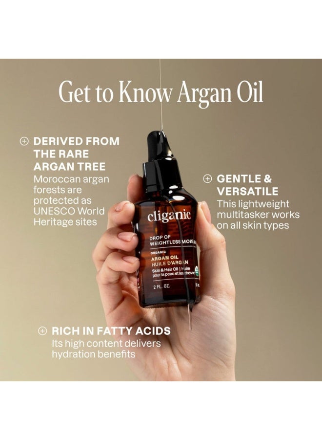 Cliganic Cliganic USDA Organic Argan Oil (2 oz/60ml), 100% Pure | for Hair, Face & Skin | Natural Cold Pressed Carrier Oil, Imported from Morocco  - Image 2