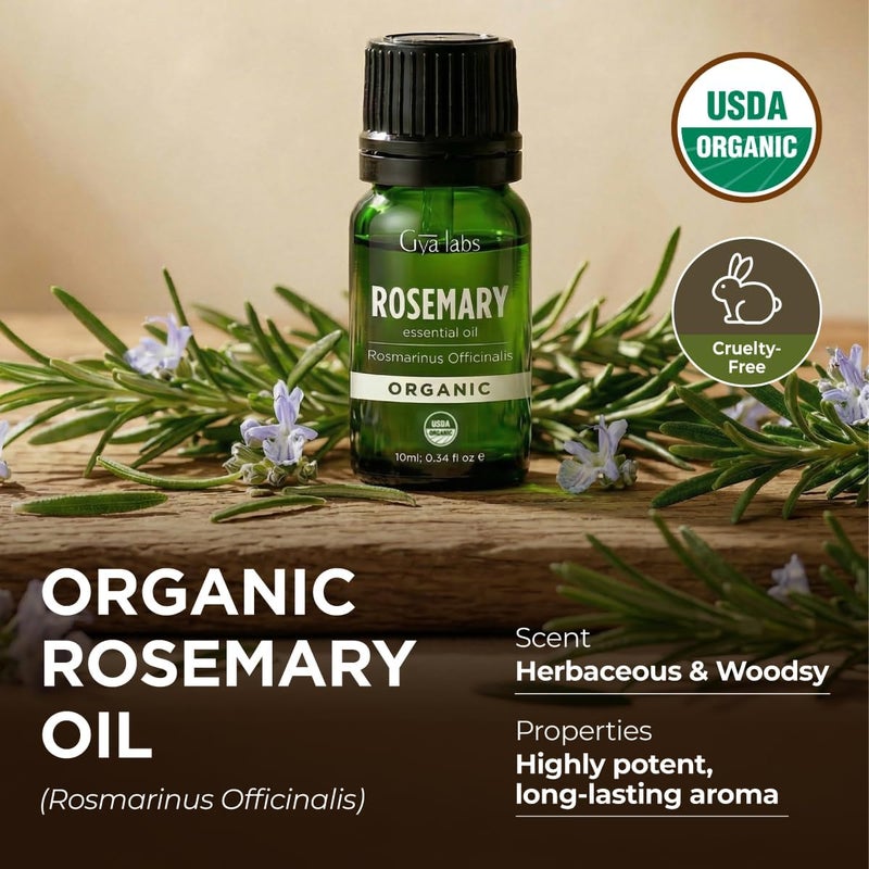Gya Labs Organic Rosemary Essential Oil - 0.34 Fl Oz - for Skin, Hair, Diffuser, Aromatherapy, DIY Candle Making Scents - Image 4