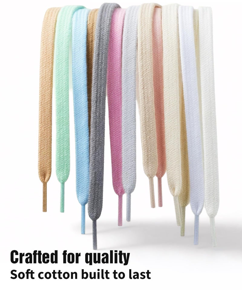 Handshop Wide Flat Athletic Shoelaces 5/16"(2 Pair) - Shoe Laces for Sneakers and Casual Shoes Replacements Taupe 47 inch (120cm) - Image 4