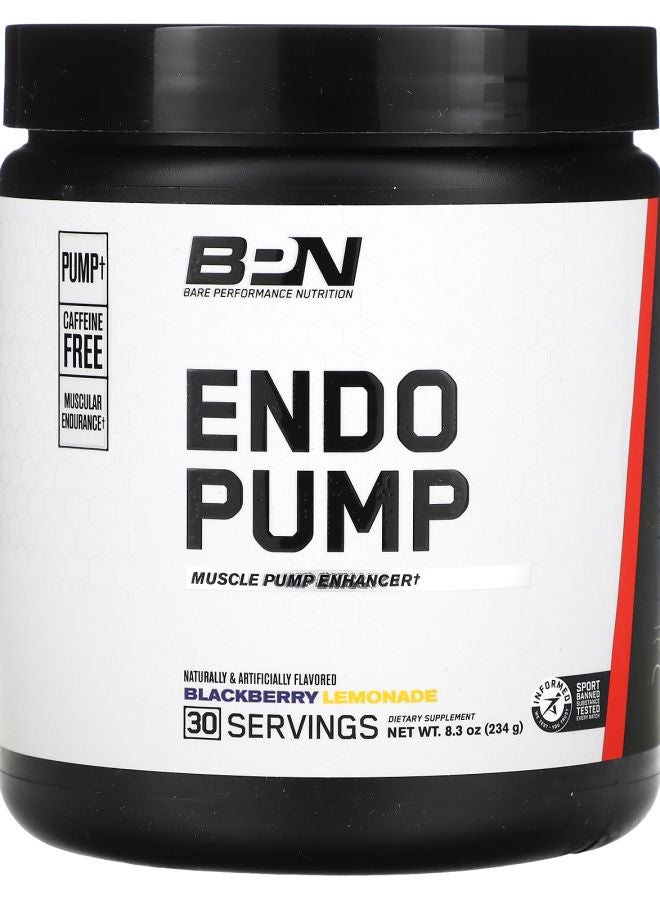 Bare Performance Nutrition Endo Pump Muscle Pump Enhancer Blackberry Lemonade 8.3 oz (234 g)