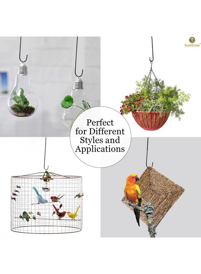 SunGrow S-Shaped Metal Hanger - Hook Stake Bird Feeder, Birdhouse, Outdoor Decor, air Plant Orbs, Lights, Lanterns, Flower Baskets More - Heavy-Grade Stainless Steel - Rust-Resistant, Sturdy - Image 3