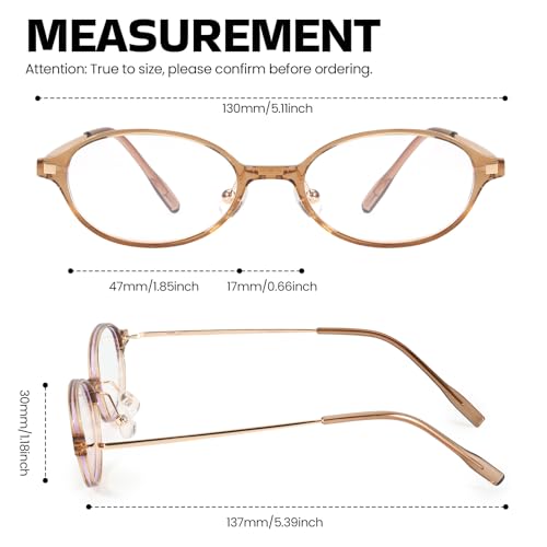 SODQW Small Retro Oval Fake Glasses for Women Fashion Blue Light Non Prescription Eyeglasses to Cosplay - Image 4