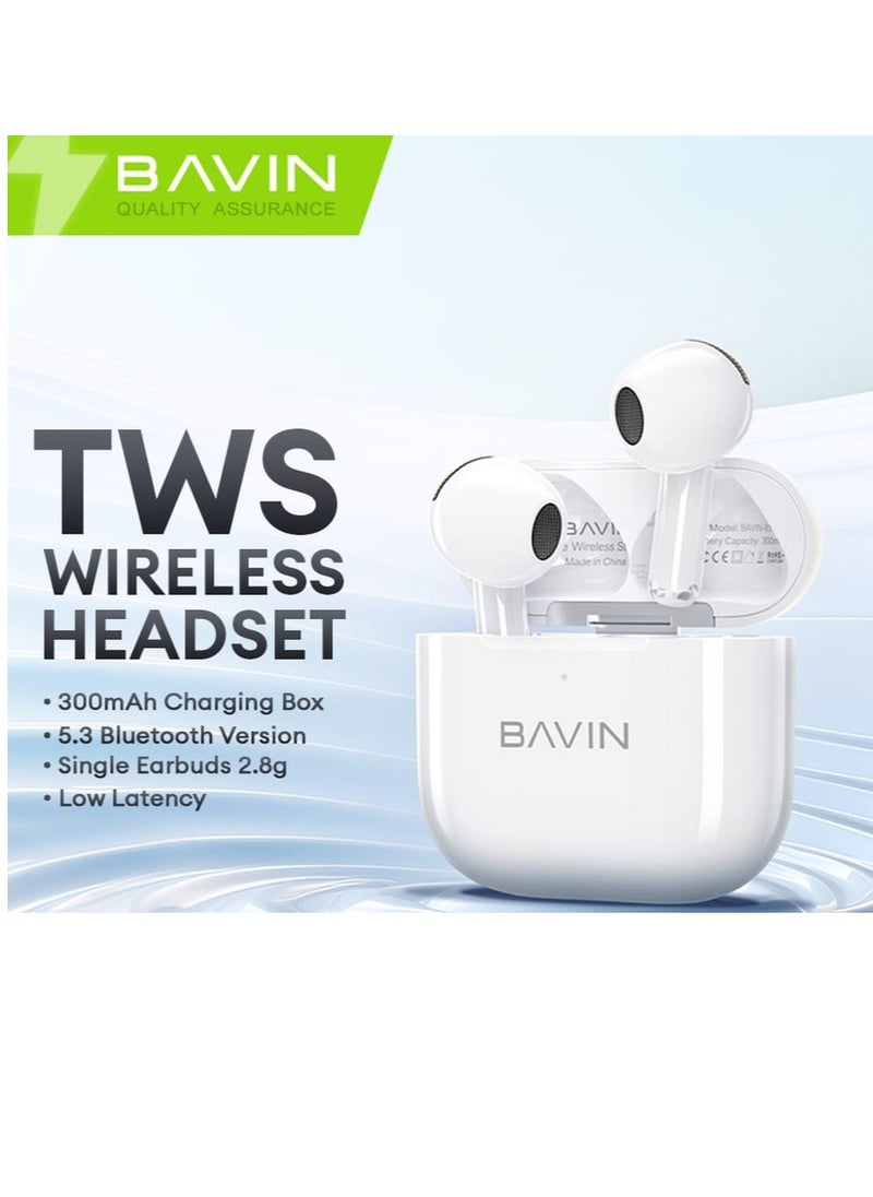 Bavin BA-85 TWS Hi-Fi Wireless Earbuds Compact Design Low Latency Smart Touch & Long Battery Life  - Image 1