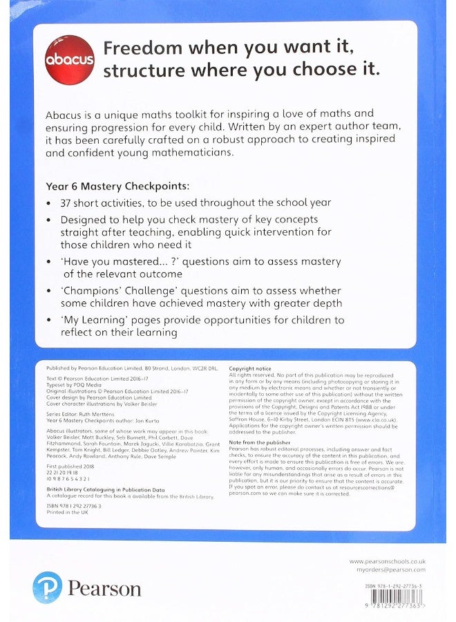 Abacus Mastery Checkpoints Workbook Year 6 / P7 - Image 2