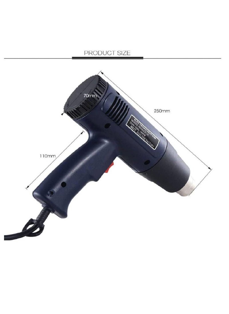 Generic Professional Variable Temperature Control Heat Gun With Accessories For Packing Material and home Decoration Black  - Image 4