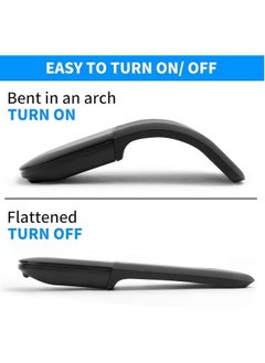 General Bluetooth Curved Touch Mouse, Portable Wireless Foldable Mouse, Without USB Nano Receiver, Ergonomic Mini Optical Computer Mouse for Laptop Tablet Smartphone  - Image 2