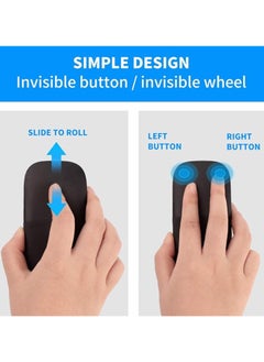 General Bluetooth Curved Touch Mouse, Portable Wireless Foldable Mouse, Without USB Nano Receiver, Ergonomic Mini Optical Computer Mouse for Laptop Tablet Smartphone  - Image 3