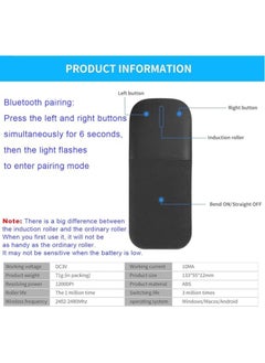 General Bluetooth Curved Touch Mouse, Portable Wireless Foldable Mouse, Without USB Nano Receiver, Ergonomic Mini Optical Computer Mouse for Laptop Tablet Smartphone  - Image 5