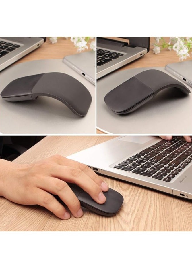 General - Bluetooth Curved Touch Mouse, Portable Wireless Foldable Mouse, Without USB Nano Receiver, Ergonomic Mini Optical Computer Mouse for Laptop Tablet Smartphone - Image 1