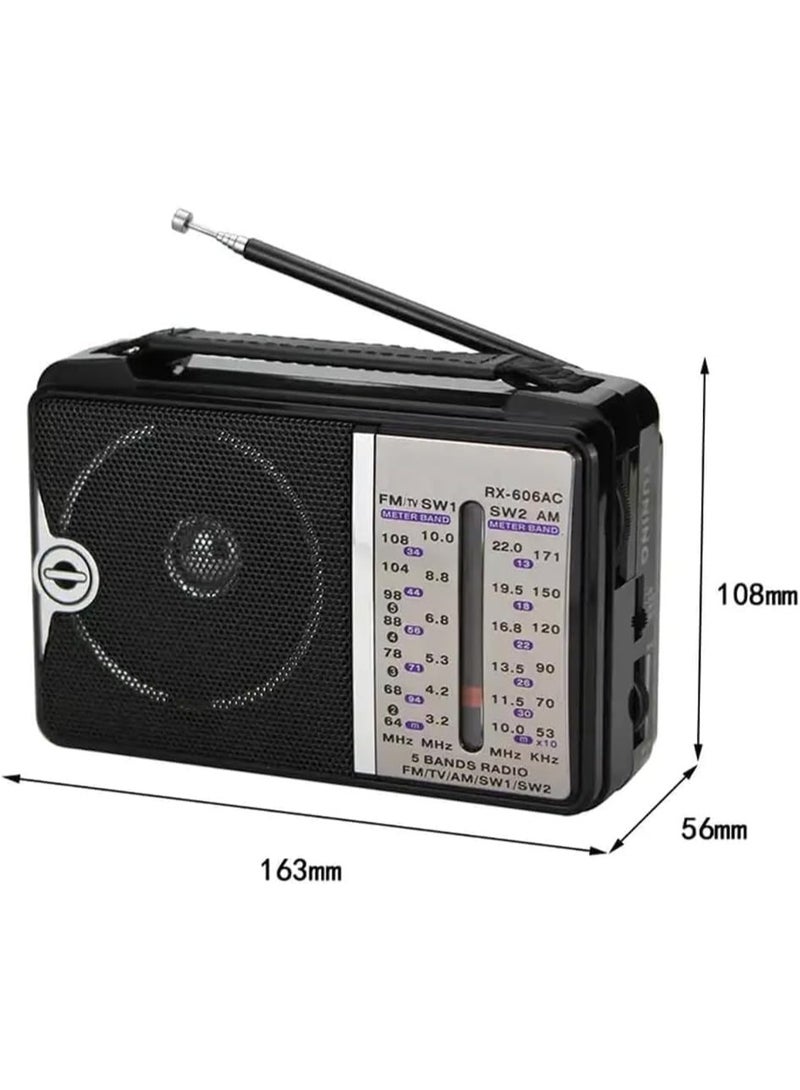 راديو كهرباء كلاسيك صغير RX-606AC بتصميم أنيق - Image 5