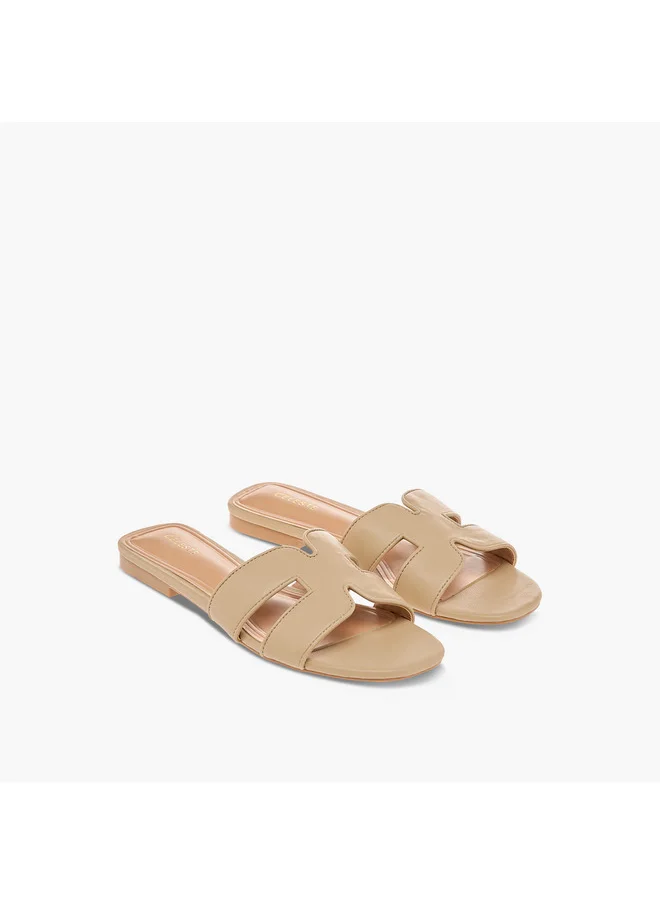 سيليست Women's Textured Slip-On Flat Sandals - J06007-001-25C