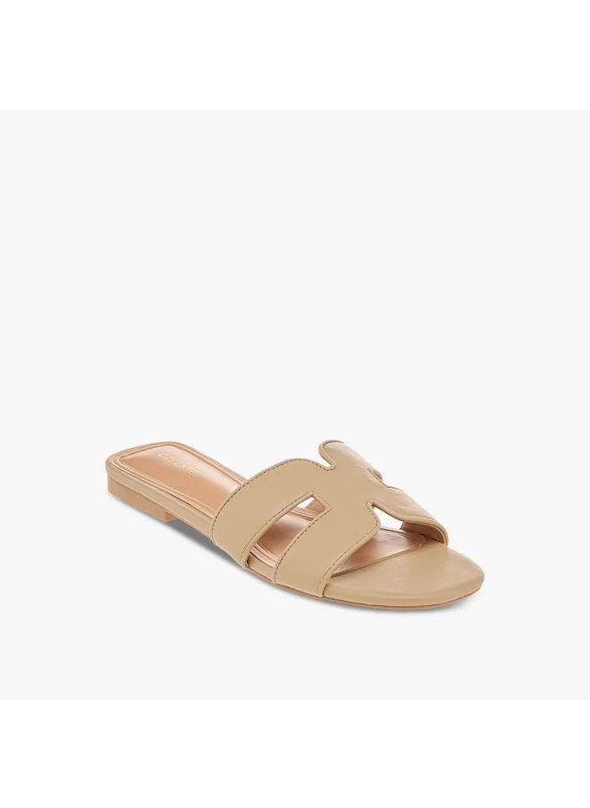 سيليست Women's Textured Slip-On Flat Sandals - J06007-001-25C