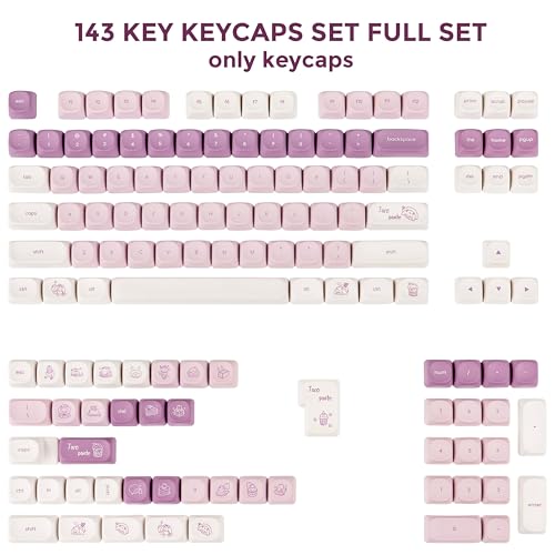 GEKUCAP PBT Keycaps Set, MOA Profile Cute Keycaps 136 Keys, Dye-Sublimation, Bunny Theme Minimalist Puprle Custom Keyboard Keycaps for 60% 65% 70% 75% 100% Cherry MX Switches Mechanical Keyboards - Image 2
