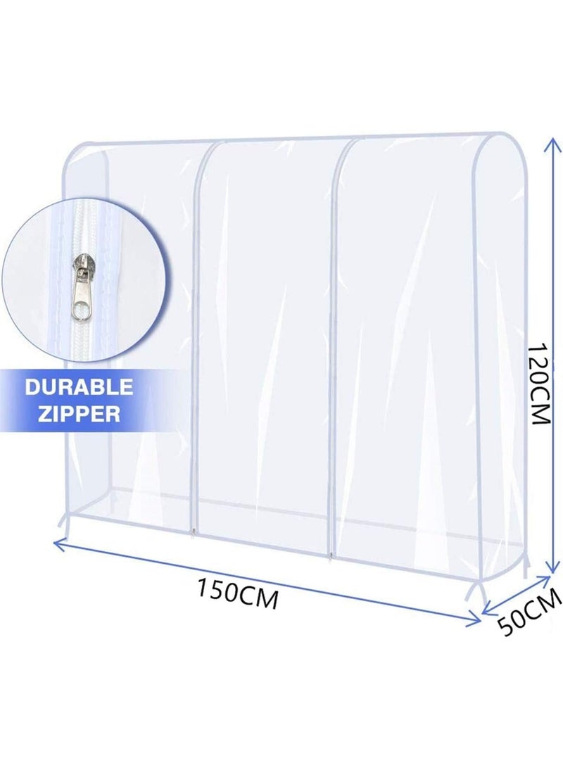 U-HOOME Garment Rack Cover, U-HOOME Transparent Clothes Rail Cover, Garment Coat Hanger Protector Clothing Storage for Dresses, Suits, Coats, and More - Image 2
