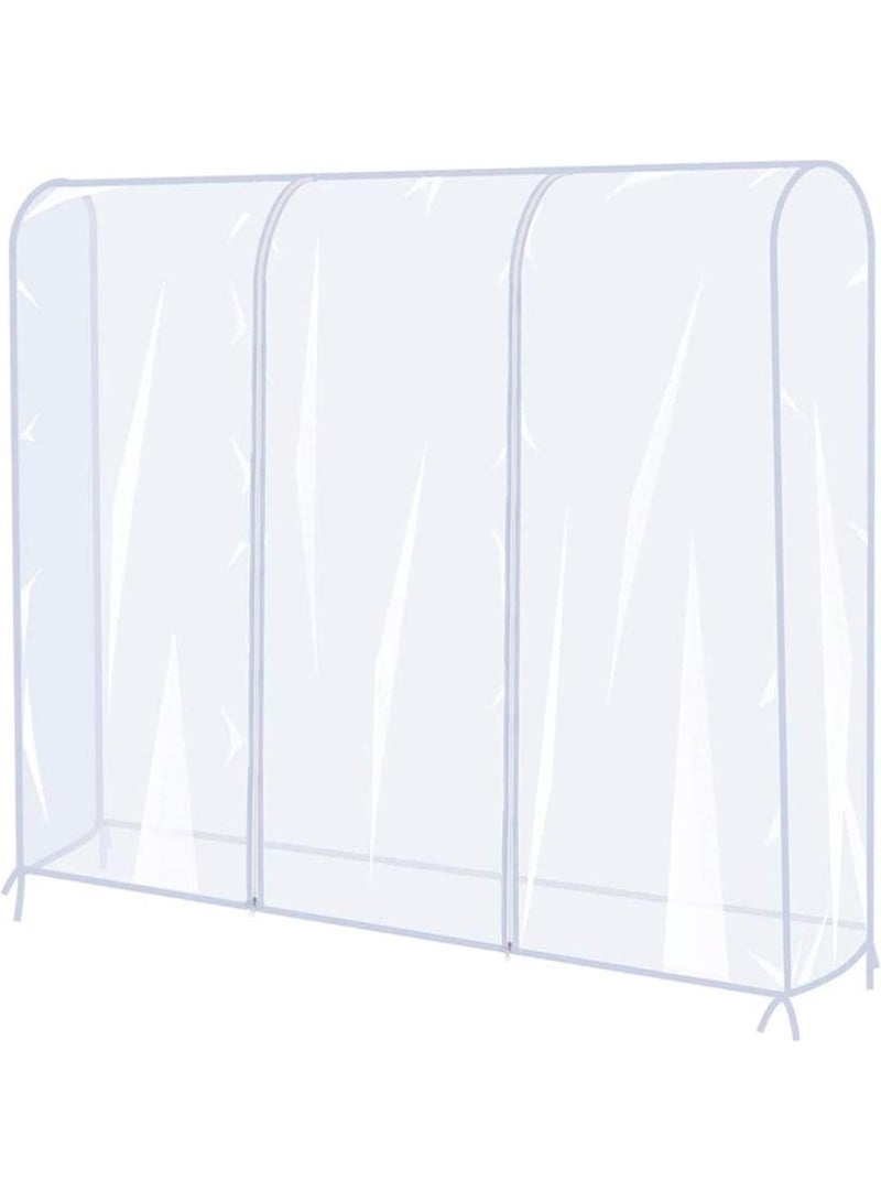 U-HOOME Garment Rack Cover, U-HOOME Transparent Clothes Rail Cover, Garment Coat Hanger Protector Clothing Storage for Dresses, Suits, Coats, and More - Image 3