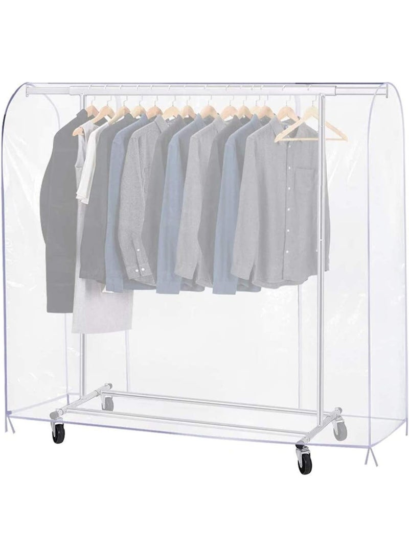 U-HOOME Garment Rack Cover, U-HOOME Transparent Clothes Rail Cover, Garment Coat Hanger Protector Clothing Storage for Dresses, Suits, Coats, and More - Image 1