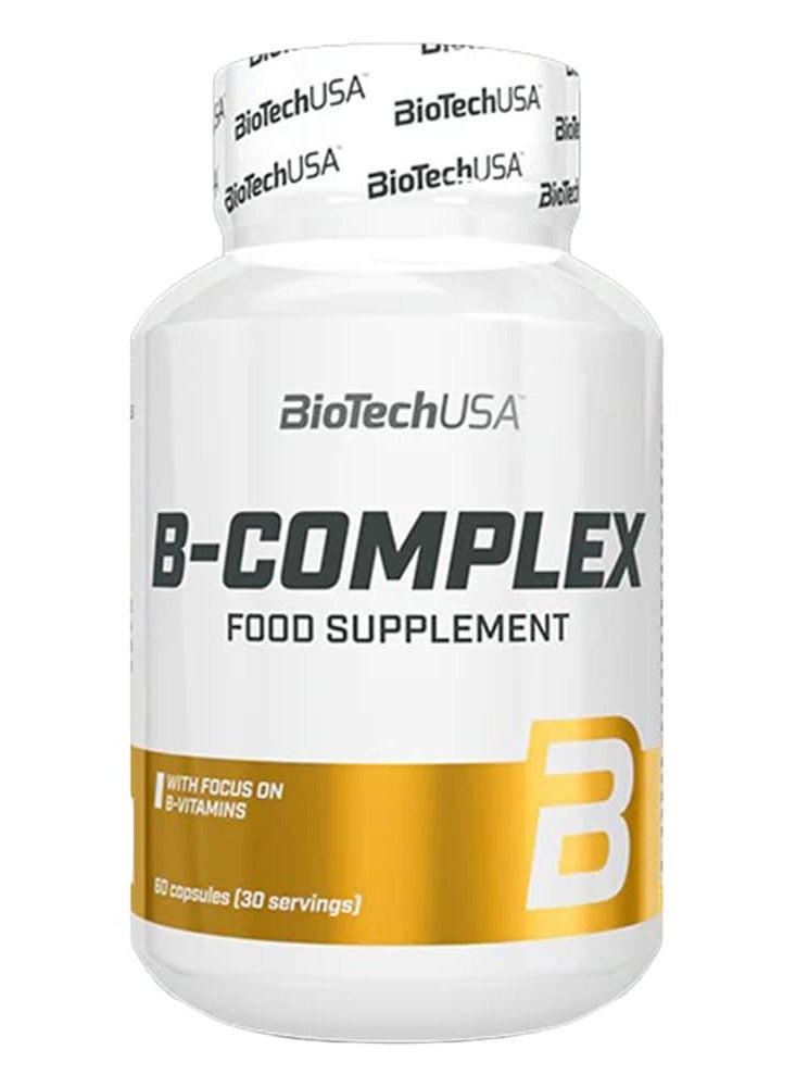 BioTechUSA B-Complex Multivitamin and Mineral Supplement 60 Capsules, 12 Vitamins, 4 Minerals, Ginseng, Guarana Seed Extract and Bioflavonoids, Gluten-Free and Lactose-Free Formula - Image 1