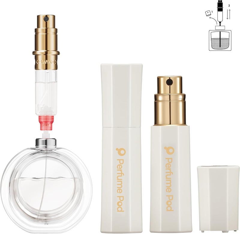 Perfume Pod Refillable Perfume Atomizer, Bottom Filling Fragrances Perfume Bottle, Mini Cologne Dispenser, Travel sized, Portable Sprayer for Women Men, Gift (FLORA01, WHITE) - Image 1