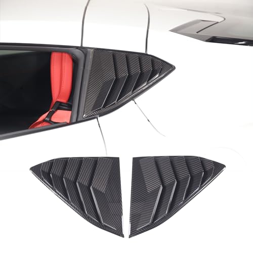 Daeiclru Rear Side Window Louver Cover Compatible with Chevrolet Corvette C8 Stingray 2020-2023, Rear Window Shutters Trim Cover, Air Vent Shades Cover Trim (Carbon Fiber Pattern) - Image 1