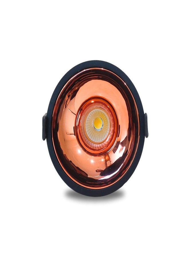 D'Mak 18W LED Creta COB Spot Light Black Body Shining Rose Gold Reflector (Warm White, Pack of 1) - Image 5