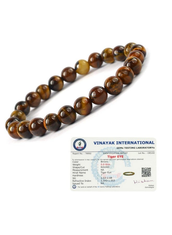 Reiki Crystal Products Certified Tiger Eye Bracelet, Tiger Eye Bracelet Original, Tiger Eye 8 Mm Bracelet, Tiger Eye Bracelet For Courage, Protector And Will Power - Boys - Image 4