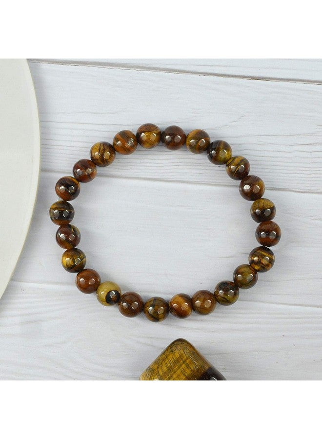 Reiki Crystal Products Certified Tiger Eye Bracelet, Tiger Eye Bracelet Original, Tiger Eye 8 Mm Bracelet, Tiger Eye Bracelet For Courage, Protector And Will Power - Boys - Image 5