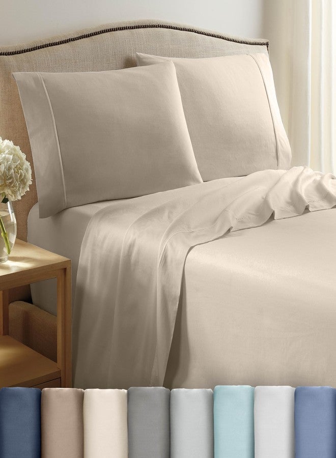 Martex 4 Piece Full Sheet Set | 400 Thread Count | Full Size Bed Sheets Set | Lightweight Breathable 100% Cotton Sheets | Wrinkle Resistant & Fade Resistant Sateen Sheets | Silky Soft & Durable | Ivory - Image 1