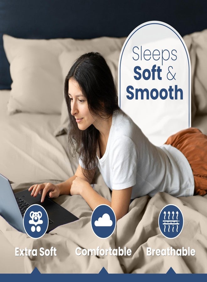 Martex 4 Piece Full Sheet Set | 400 Thread Count | Full Size Bed Sheets Set | Lightweight Breathable 100% Cotton Sheets | Wrinkle Resistant & Fade Resistant Sateen Sheets | Silky Soft & Durable | Ivory - Image 3