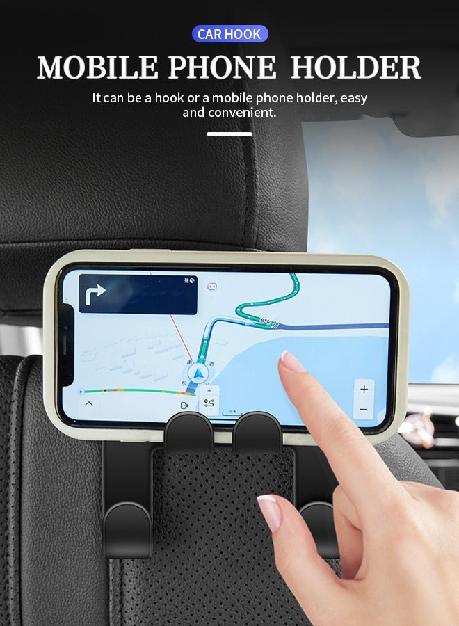 2 Pcs Car Seat Hooks, Universal Multifunctional Car Back Seat Headrest Mobile Phone Holder, Strong Load-Bearing Capacity Suitable For Hanging Grocery Bags, Clothes, Umbrellas, Bags - Image 3