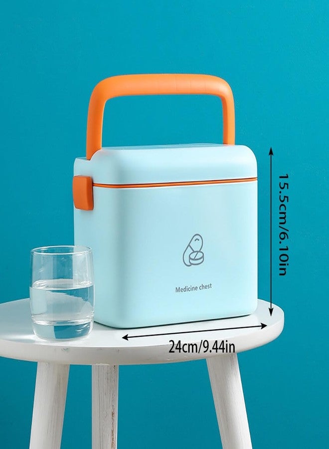 Eforcase Storage Organizer - Medicine Box Plastic First Aid Box Empty - Family Emergency Kit Medication Storage Organizer with Handle Medicine Cabinet Storage Pill Case Large Capacity Organizer Box - Image 2