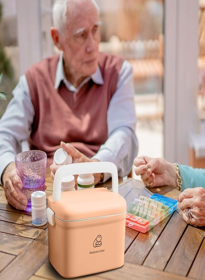 Eforcase Storage Organizer - Medicine Box Plastic First Aid Box Empty - Family Emergency Kit Medication Storage Organizer with Handle Medicine Cabinet Storage Pill Case Large Capacity Organizer Box - Image 3