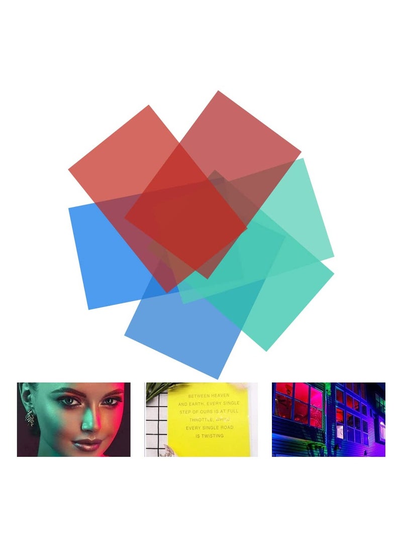 جل تصحيح مرشح ضوء، مرشح لون الإضاءة، تغليف ملون، فيلم شفاف، فلاتر ضوئية بلاستيكية، للتصوير الفوتوغرافي، استوديو تصوير، فلاش ستروب، إضاءة LED، فيديو، 3 ألوان (12 قطعة) - Image 1