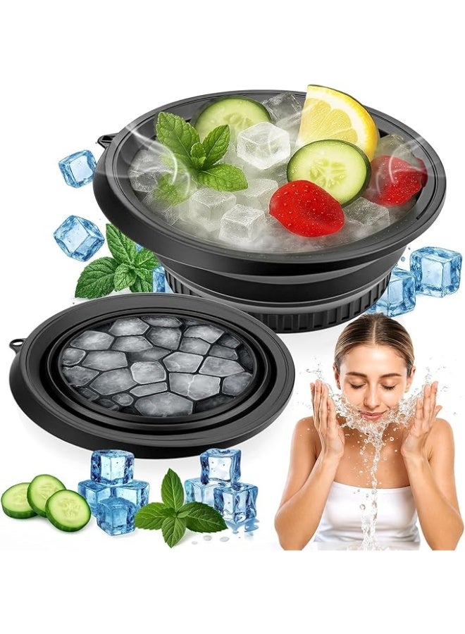 Generic Ice Face Bowl with Built-In Icetray  Quick Cooling Foldable and Hanging Design for Easy Storage and Carrying, Dipping Face Ice Bath at Home and Travel  - Image 1