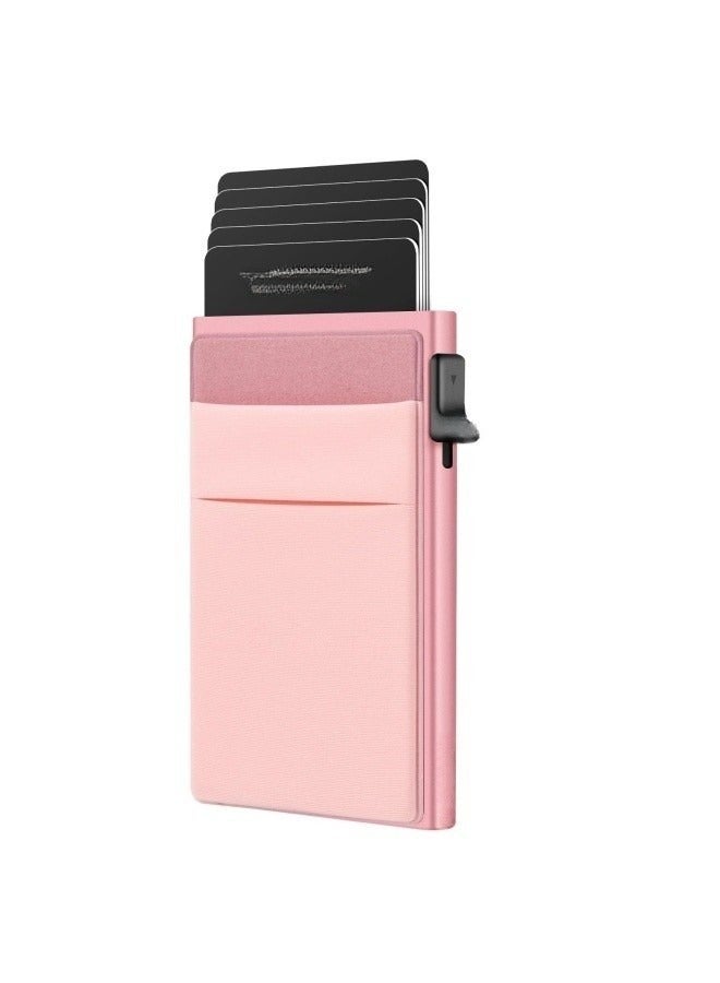 Othes Slim Wallet for Men - Pop up Card Holder RFID Blocking Minimalist Business Credit Card Wallet with Money Pocket Metal Card Case for Notes and Coins and Debit Cards - Image 1