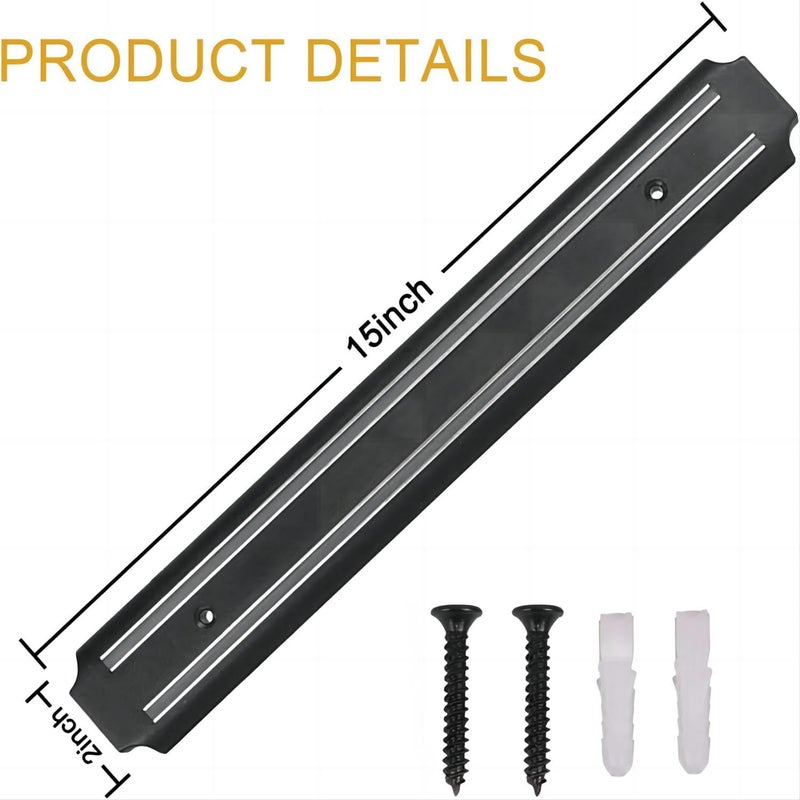 AMUFER Magnetic Knife Holder, 15 Inch Magnetic Knife Strips, Magnetic Knife Storage Strip, Knife Holder, Knife Rack, Kitchen Utensil Holder, Tool Holder, Multipurpose Magnetic Knife Rack - Image 4