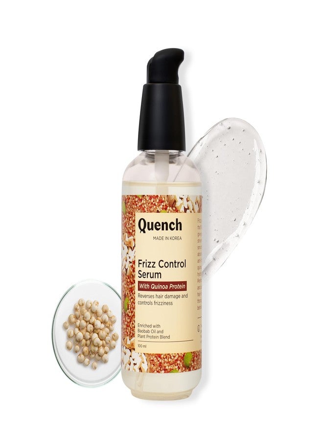 QUENCH Frizz Control Serum With Quinoa Protein & Ceramides, Hair Serum For Dry, Damaged & Frizzy Hair, Smoothes Frizz, Tames Flyaways & Repairs Hair Damage, Made In Korea (100Ml) - Image 1