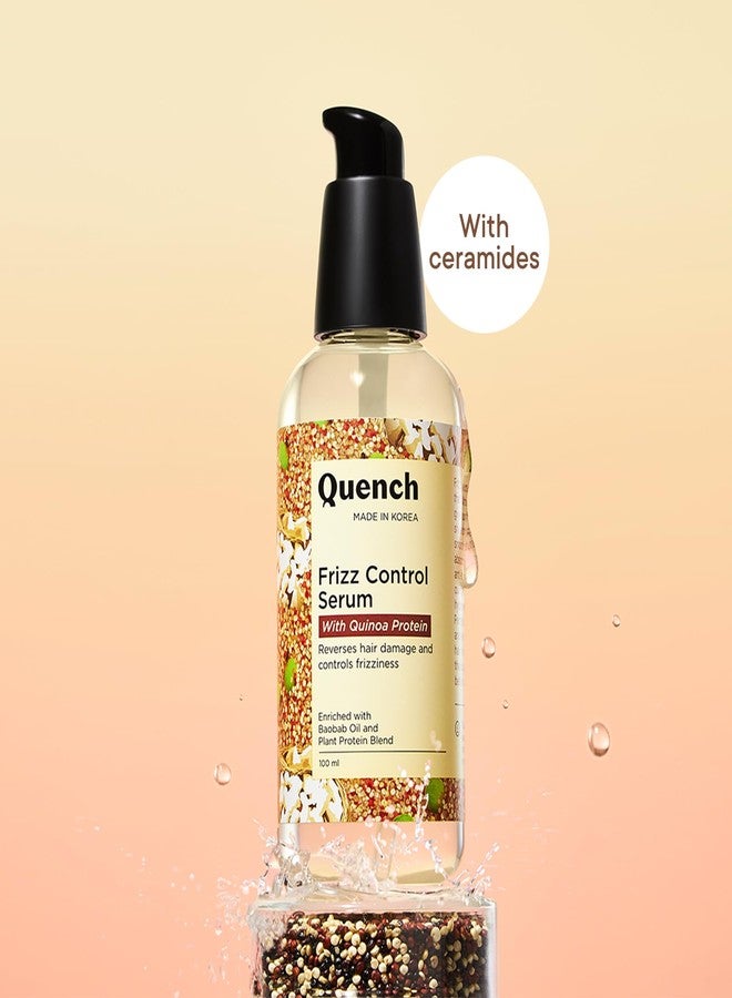 QUENCH Frizz Control Serum With Quinoa Protein & Ceramides, Hair Serum For Dry, Damaged & Frizzy Hair, Smoothes Frizz, Tames Flyaways & Repairs Hair Damage, Made In Korea (100Ml) - Image 2