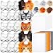 Seenelling 60 Pcs DIY Therian Mask Kit Blank Cat Mask with Felt Fabric Sheet Plush Faux Fur Eye Mesh for Therian Gear Stuff Orange and Black - Image 3