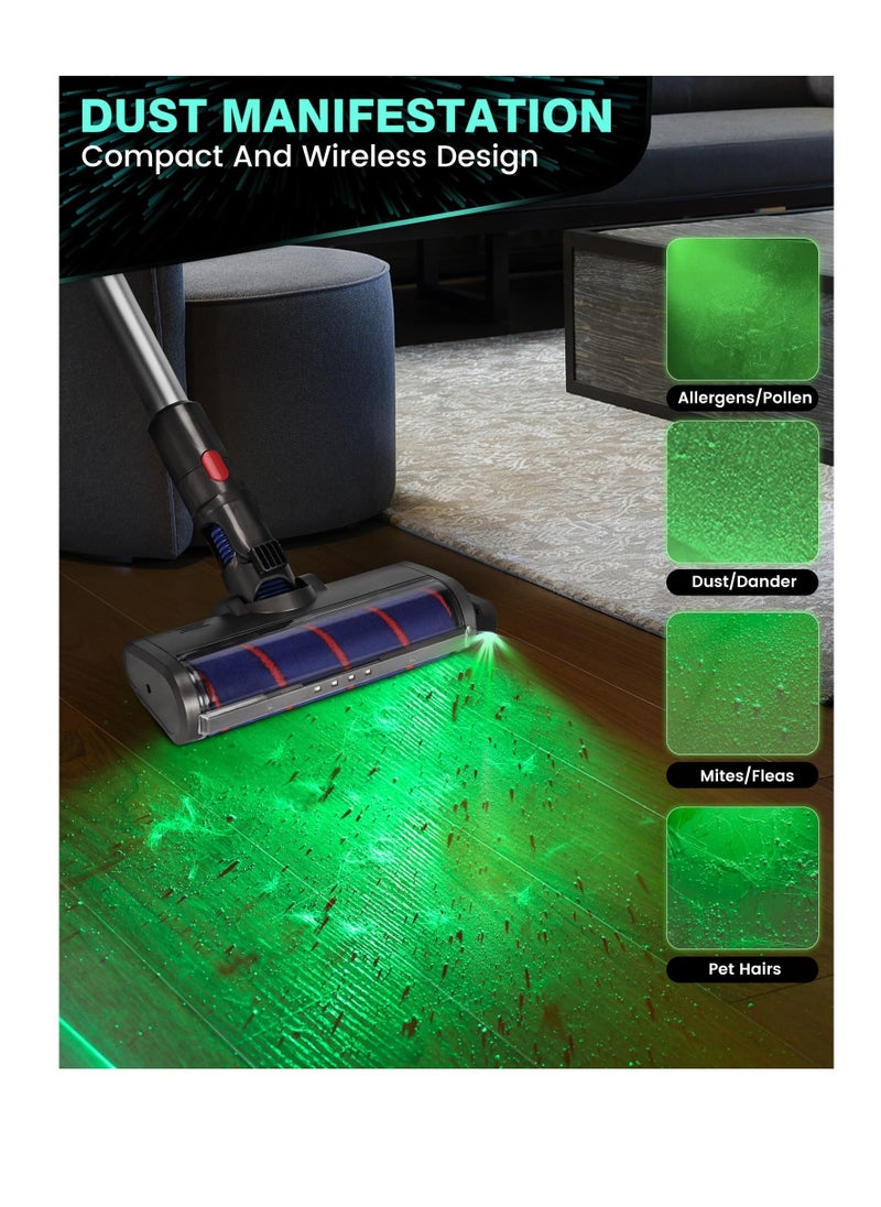 Excefore Rechargeable Vacuum Cleaner Dust Display Light, Green Light Attachment Suitable for Dyson Shark Bissell, Reveal Pet Fur Dog Cat Hair, Upgrade Vacuum Accessories Universal Lamp  - Image 2