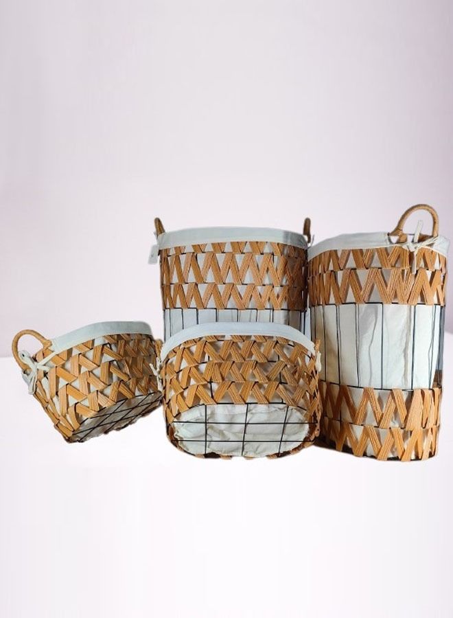 NKX Set of 4 Open Weave Hamper Basket - Image 1