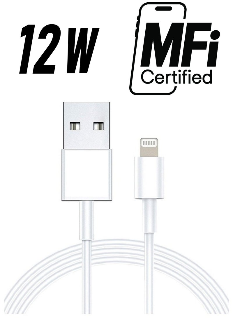 Filly iPhone Cable 1M Lightning Cable iPhone Charger Cable USB A to Lightning Cable for iPhone 14/14 Pro/14 Plus/14 Pro Max, iPhone 13-8 All Series-White  - Image 1