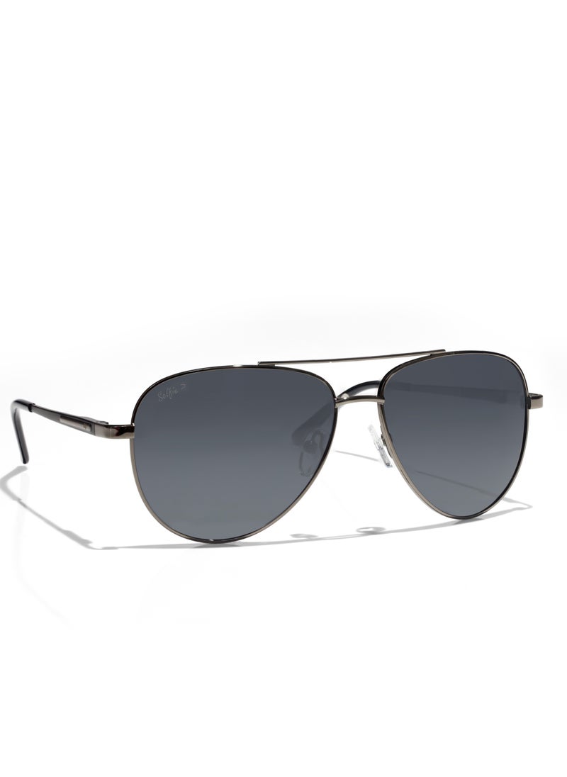 selfie Selfie Polarized Black Lense Black Chrome Metal Frame Sunglasses, SE8286-C2  - Image 3