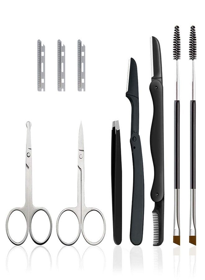 Vlike 7 in 1 Eyebrow Grooming Kit for Women Eyebrow Scissors Eyebrow Brush Set Brow Brushes Scissors Tweezers Replaceable Eyebrow Razor - Image 1