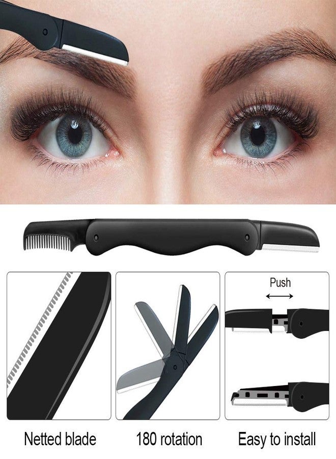 Vlike 7 in 1 Eyebrow Grooming Kit for Women Eyebrow Scissors Eyebrow Brush Set Brow Brushes Scissors Tweezers Replaceable Eyebrow Razor - Image 4
