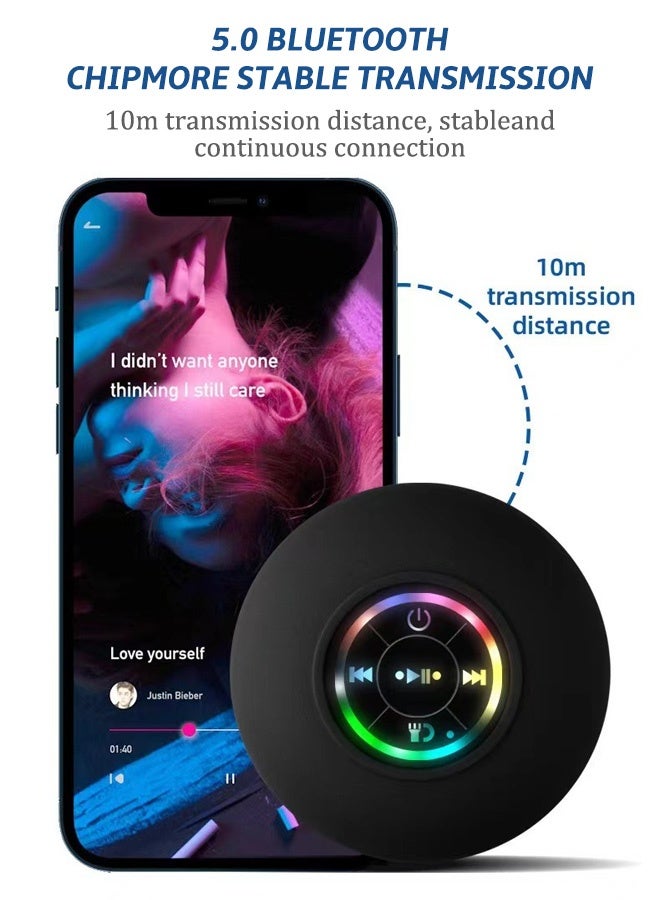 سماعة بلوتوث منزلية متعددة الوظائف مقاومة للماء مزودة بكوب شفط - Image 4