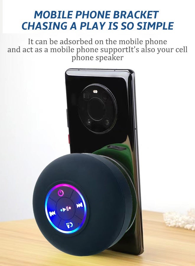 سماعة بلوتوث منزلية متعددة الوظائف مقاومة للماء مزودة بكوب شفط - Image 5