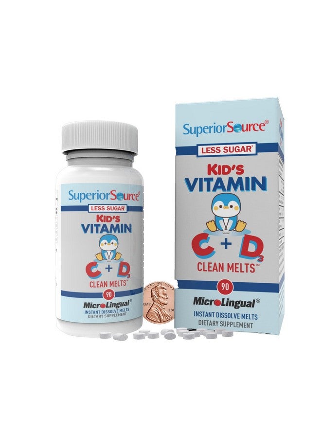 Superior Source Superior Source Kid's Vitamin C & D3 Clean Melts - Immune Support Supplement for Children - Less Sugar - Non-GMO & Gluten-Free - 90 MicroLingual Instant-Dissolve Melts  - Image 2
